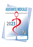 Caducée Assistant(e) médical(e) 2023 + pochette adhésive