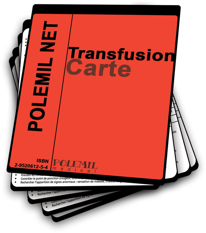 Cartes de transfusion pour infirmière
