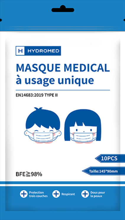 Masque Chirurgical Enfant 3 plis - Sachet de 10 masques