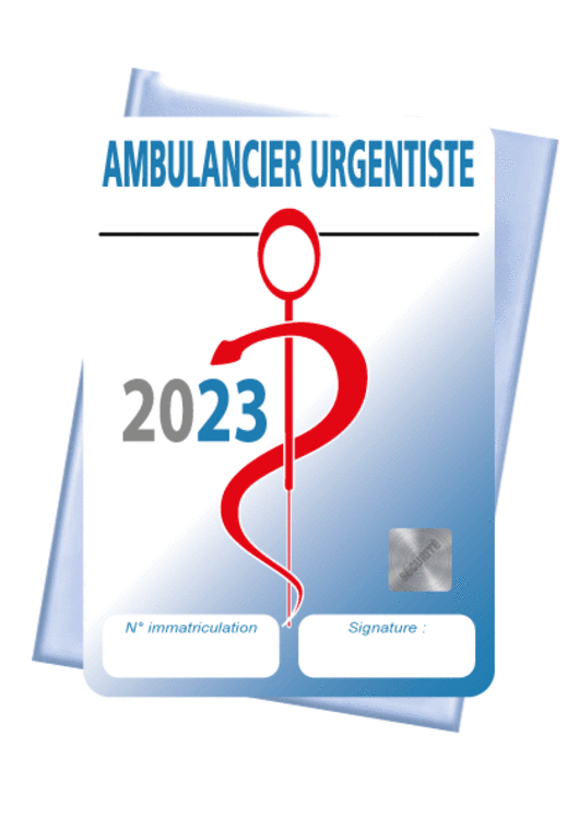 Caducée Ambulancier Urgentiste 2023 + pochette adhésive
