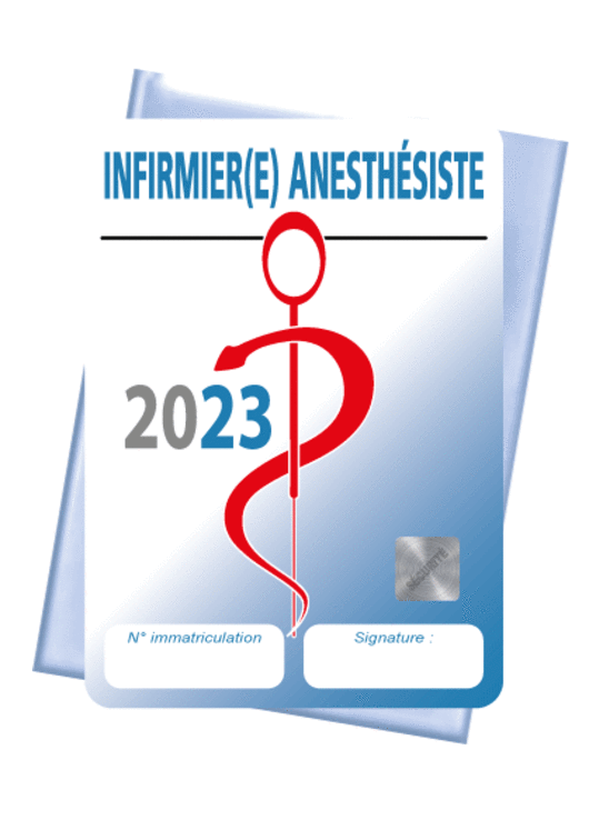 Caducée Infirmier Anesthésiste 2023 + pochette adhésive