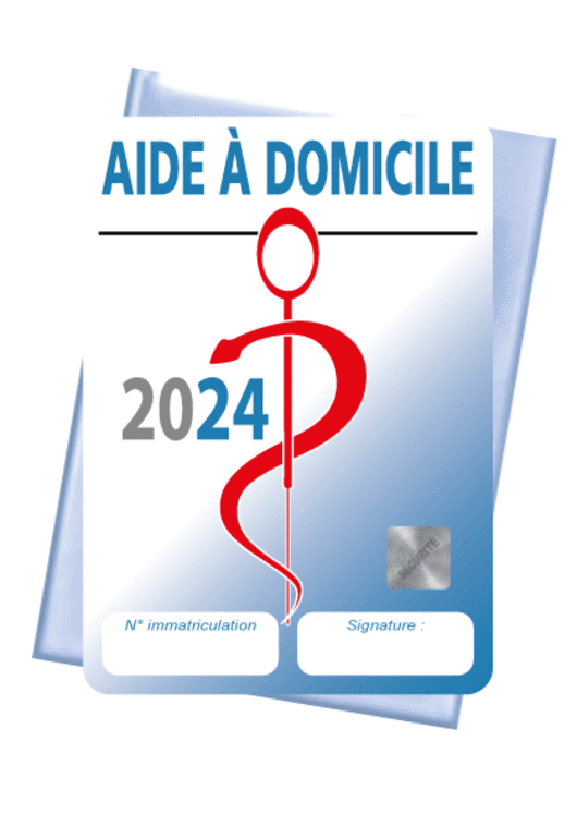 Caducée Aide A Domicile 2024 + pochette adhésive