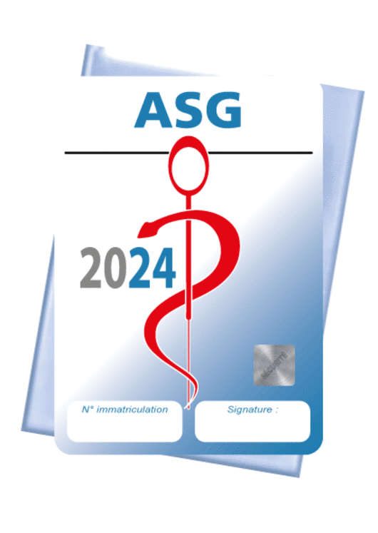 Caducée ASG - Assistant(e) de Soins en Gérontologie 2024 + pochette adhésive