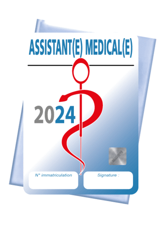 Caducée Assistant(e) médical(e) 2024 + pochette adhésive