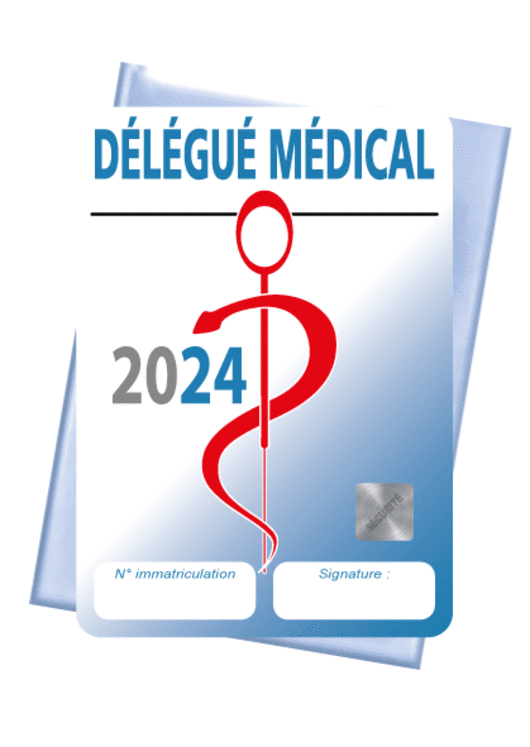 Caducée délégué médical 2024 + pochette adhésive