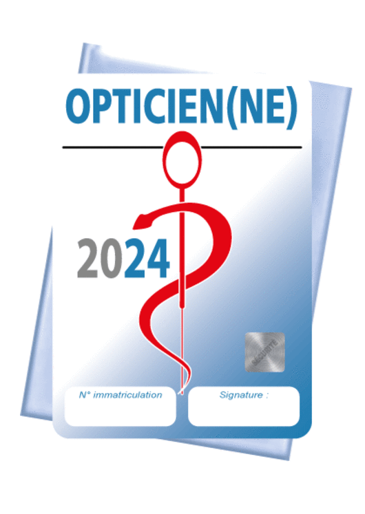 Caducée Opticien(ne) 2024 + pochette adhésive